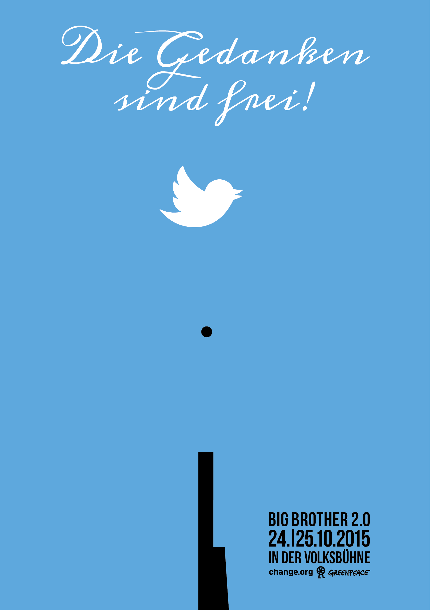Plakatentwurf Twittervogel Freiheit 1